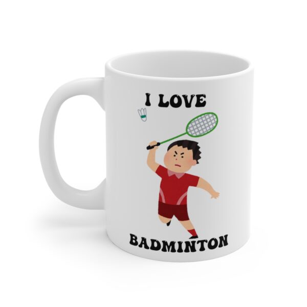 I Love Badminton White Mug