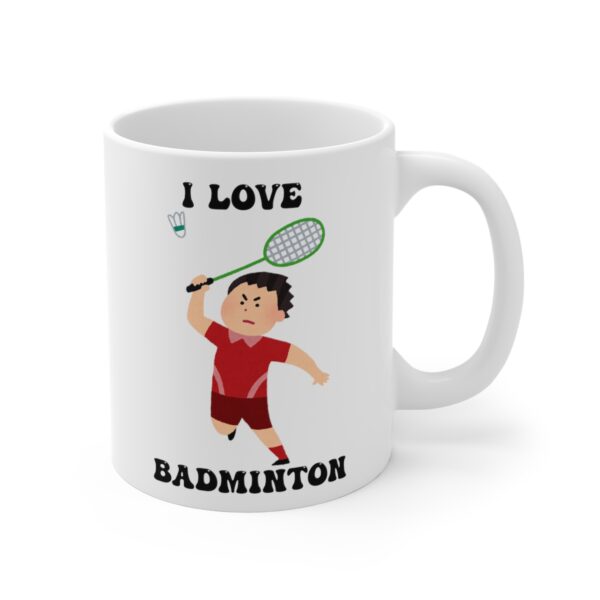 I Love Badminton White Mug