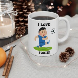 I Love Footie White Mug