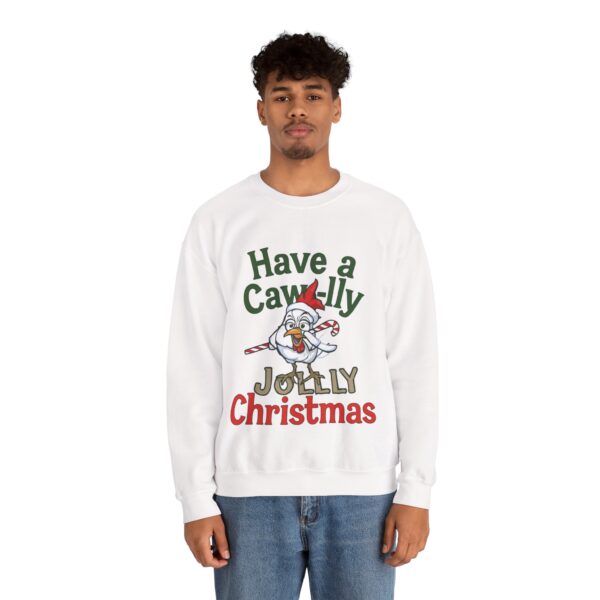 Crewneck Sweatshirt Funny Christmas Crow Gift | Festive Bird Apparel for Coffee Lovers & Bird Fans