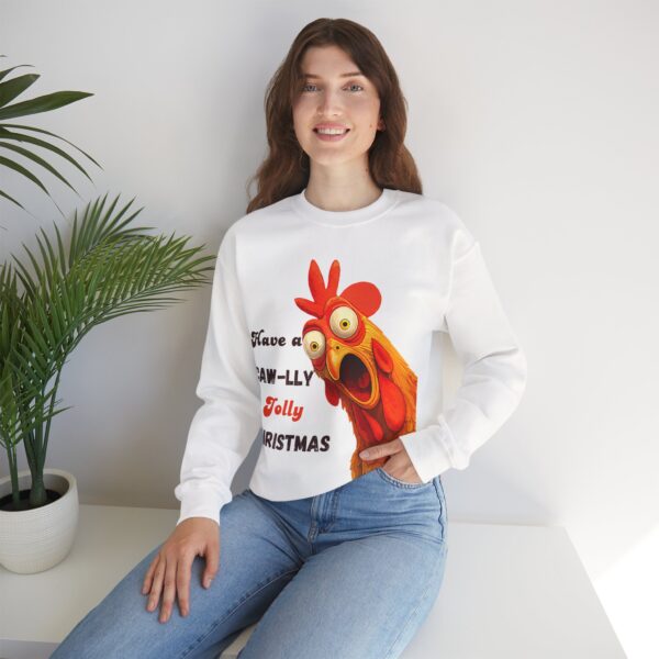 Funny Christmas Crow Unisex Sweatshirt | Festive Bird Gift for Coffee Lovers