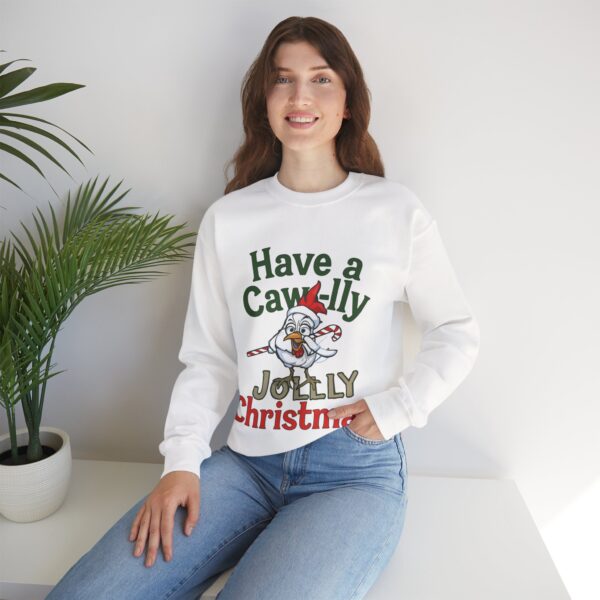 Crewneck Sweatshirt Funny Christmas Crow Gift | Festive Bird Apparel for Coffee Lovers & Bird Fans