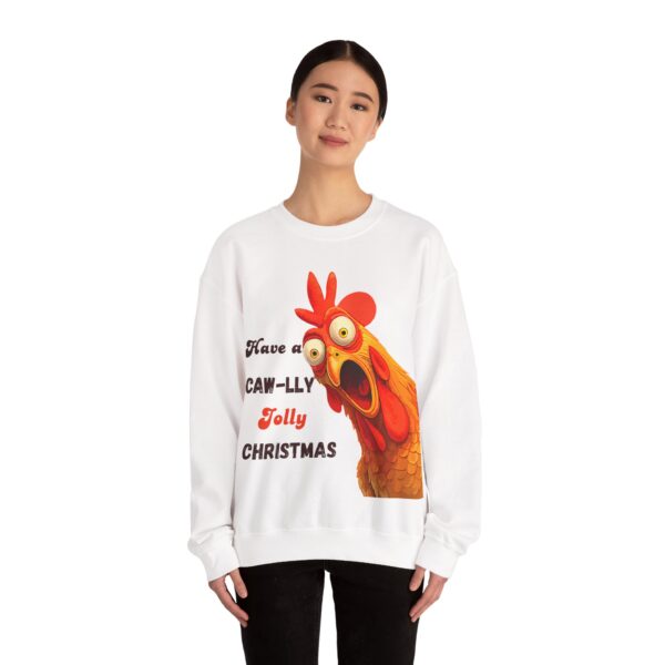 Funny Christmas Crow Unisex Sweatshirt | Festive Bird Gift for Coffee Lovers
