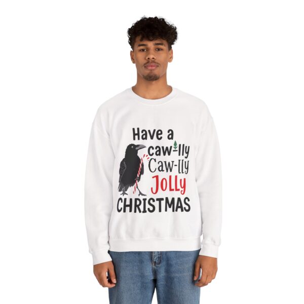 8211852950877773663_2048.jpeg F-CAW-F Funny Christmas Crow Unisex Sweatshirt | Festive Bird Gift for Coffee Lovers & Bird Fans