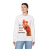Funny Christmas Crow Unisex Sweatshirt | Festive Bird Gift for Coffee Lovers