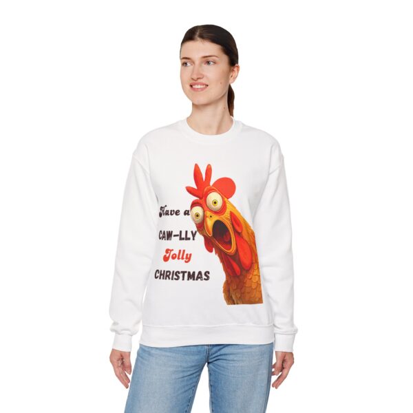 Funny Christmas Crow Unisex Sweatshirt | Festive Bird Gift for Coffee Lovers